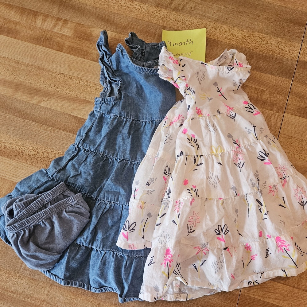Floral and Denim Kids Dress Set